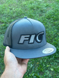 Fio 5 Panel Flat Brim Hat (Grey / Black)