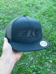 Fio 5 Panel Flat Brim Hat (Black / Black)