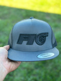 Fio 5 Panel Flat Brim Hat (Gray & Black)