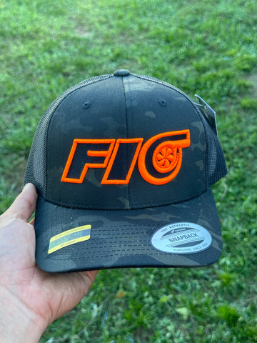 Multi Camo Fio Trucker Hat (Orange / Black)