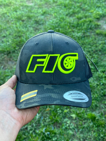 Multi Camo Fio Trucker Hat (Black / Yellow)