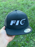 Fio 5 Panel Flat Brim Hat (Black / White)